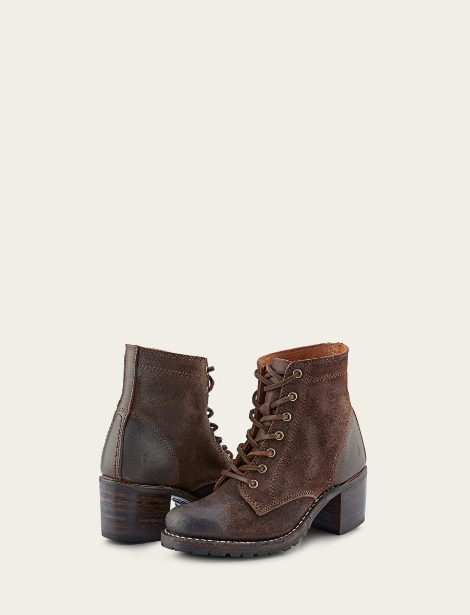 Women's Dark Brown Sabrina 6G Lace Up Boots