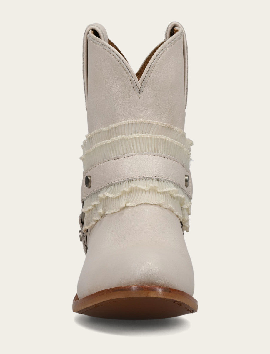 Women's Ivory Billy Harness Ruffle Boots