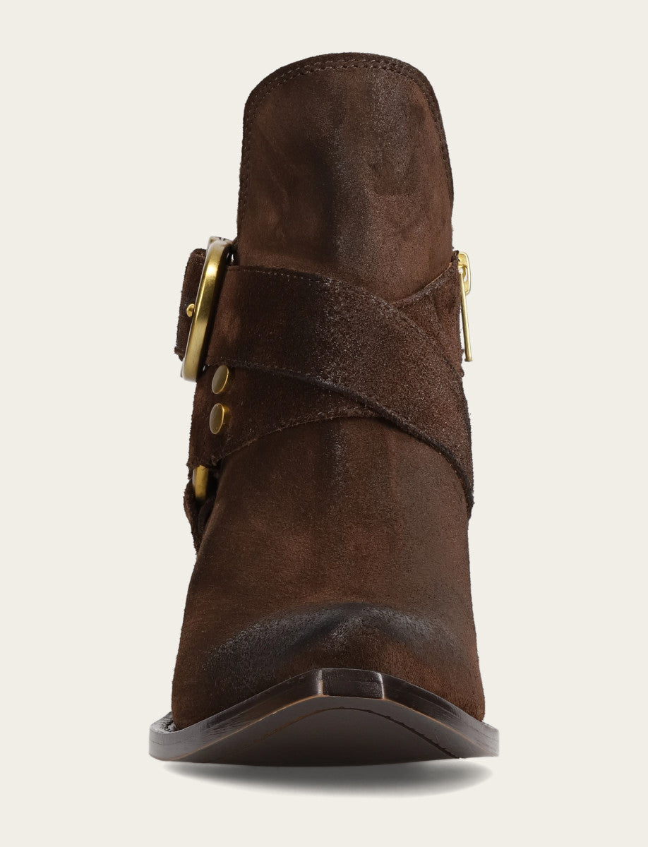Women's Chocolate Sacha Multi Strap Booties