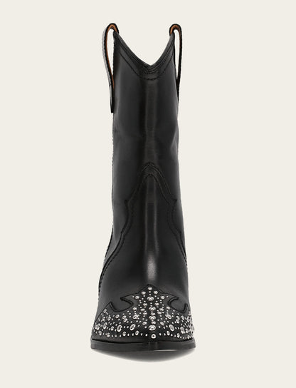 Women's Black Sara Wingtip Stud Boot