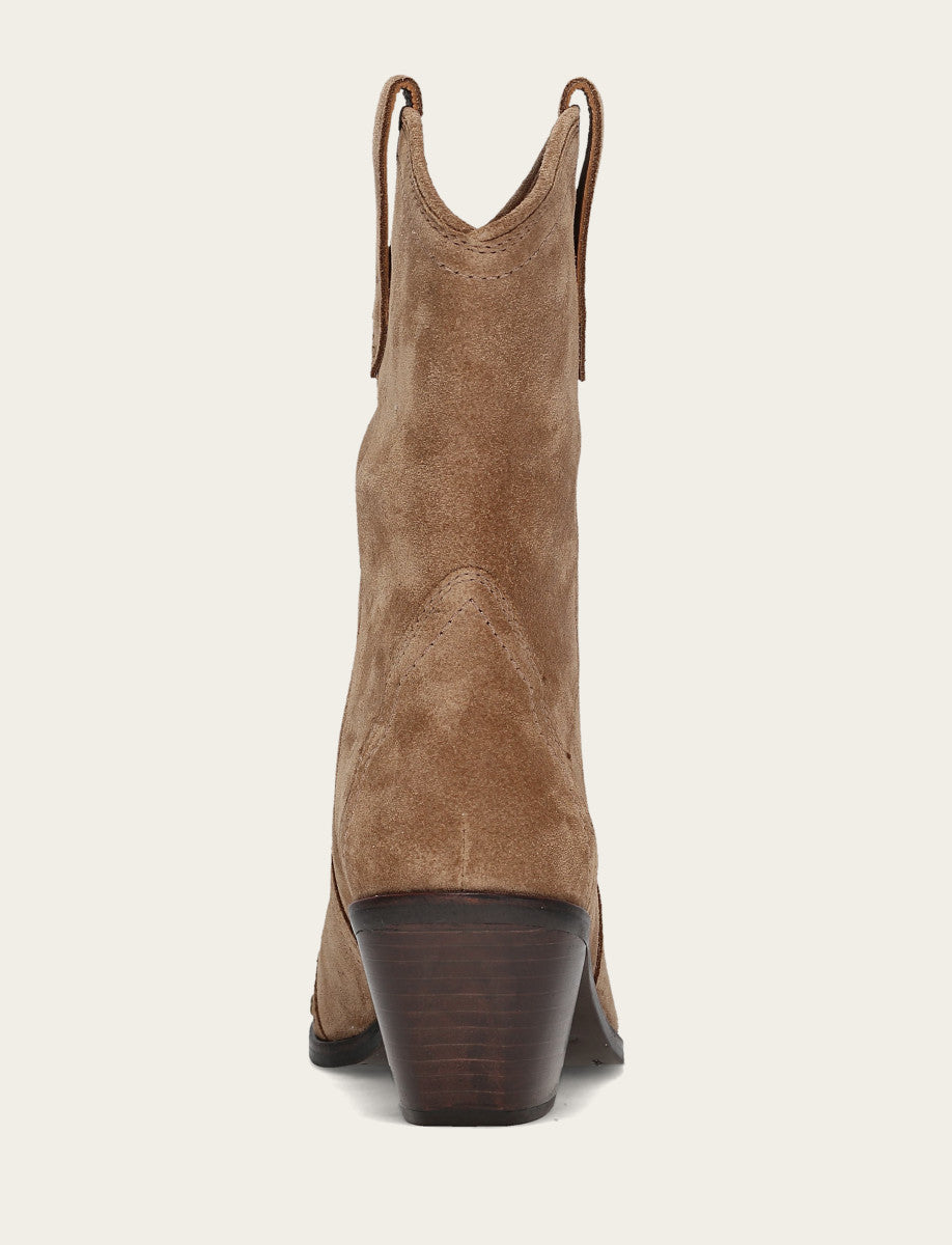 Women's Almond Sara Wingtip Stud Boot