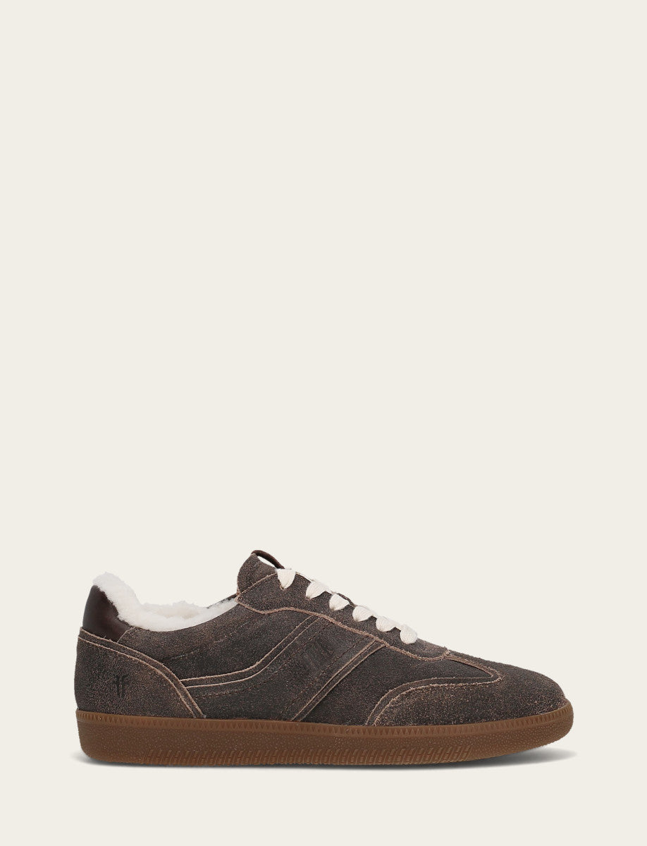 Women's Dark Truffle Milly Low Lace Shearling Sneaker