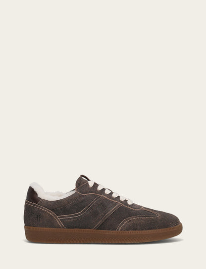 Women's Dark Truffle Milly Low Lace Shearling Sneaker