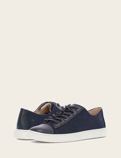 Women's Navy Ivy Canvas Low Lace Sneakers