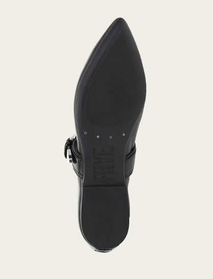 Women's Black Heather Buckle Mary Jane Flats