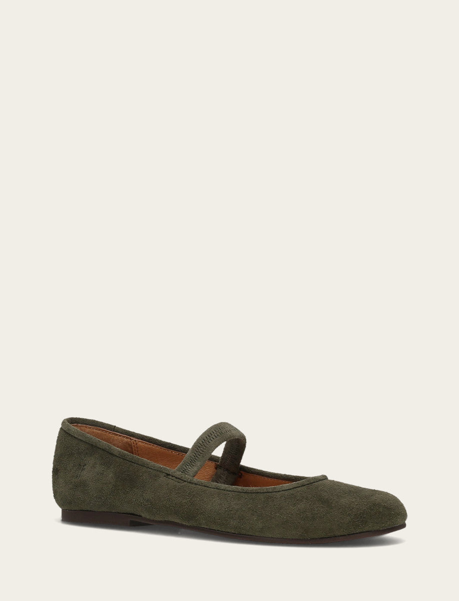 Women's Dark Olive Emma Elastic Mary Jane Shoe