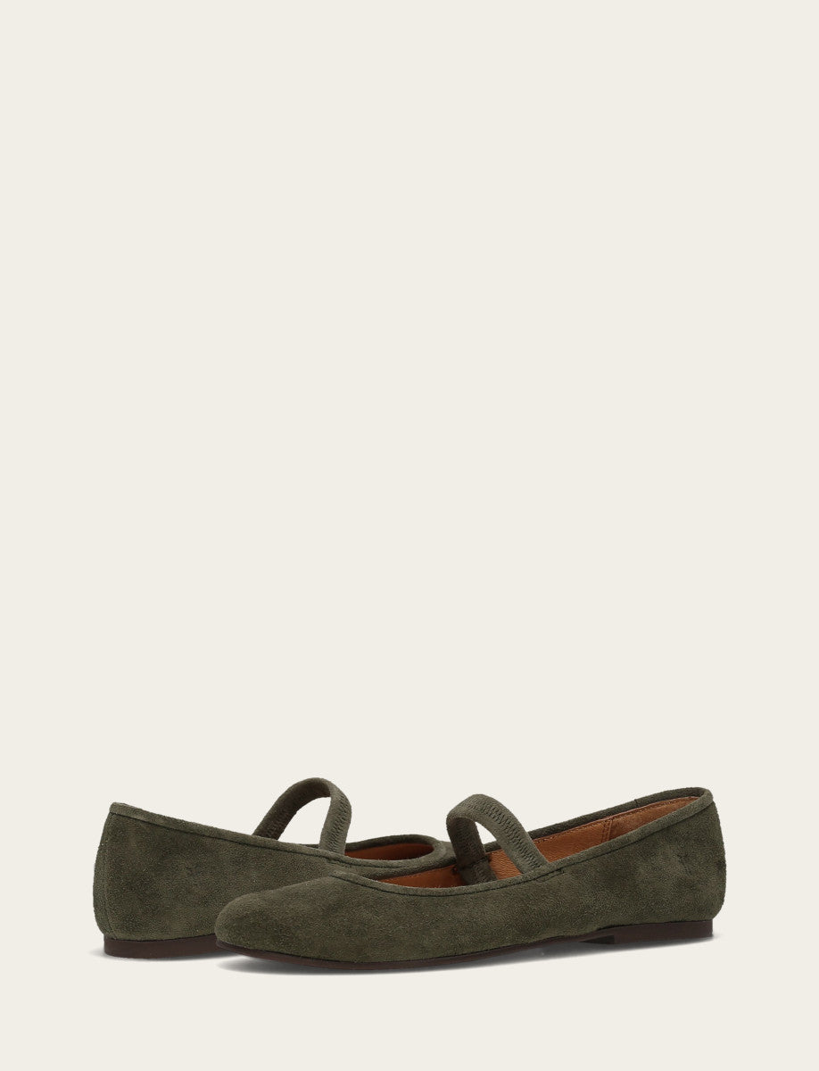 Women's Dark Olive Emma Elastic Mary Jane Shoe