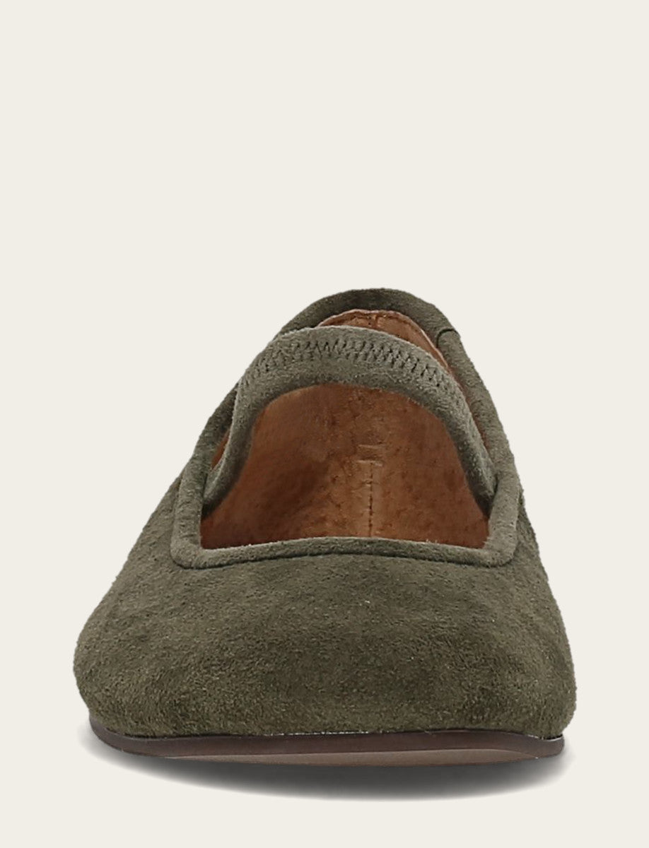 Women's Dark Olive Emma Elastic Mary Jane Shoe