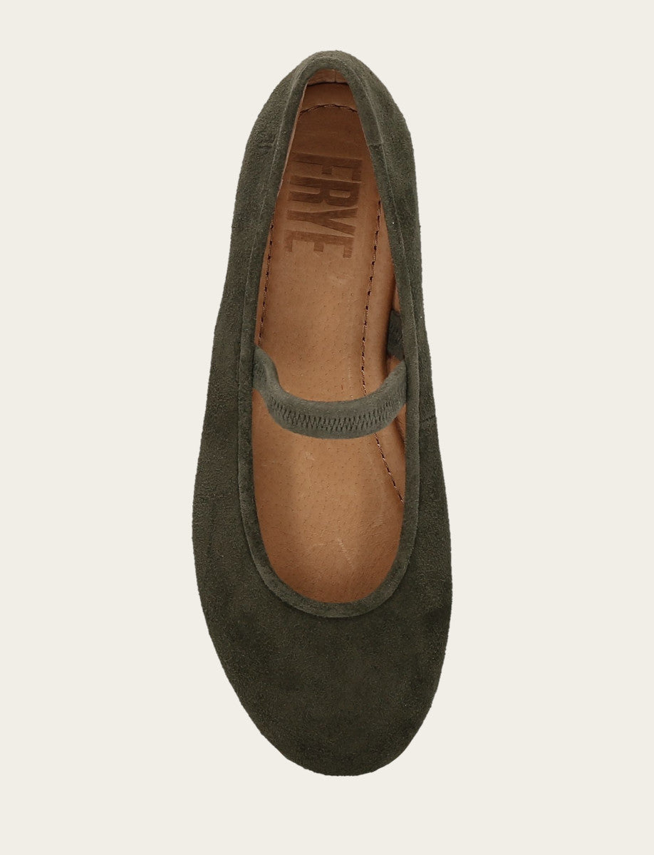 Women's Dark Olive Emma Elastic Mary Jane Shoe