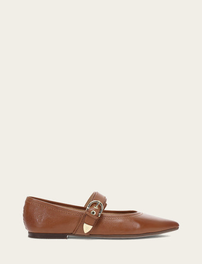 Women's Dark Latte Heather Buckle Mary Jane Flats