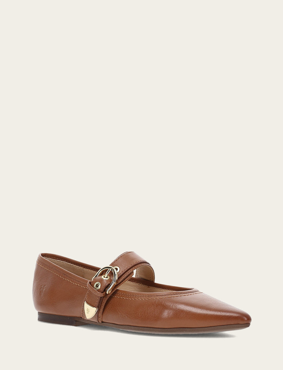 Women's Dark Latte Heather Buckle Mary Jane Flats