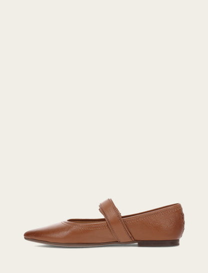 Women's Dark Latte Heather Buckle Mary Jane Flats