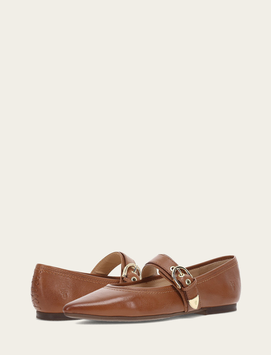 Women's Dark Latte Heather Buckle Mary Jane Flats