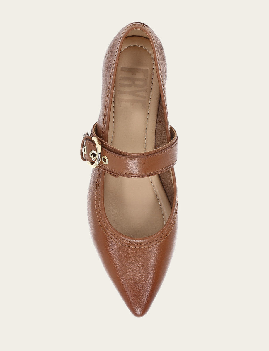 Women's Dark Latte Heather Buckle Mary Jane Flats