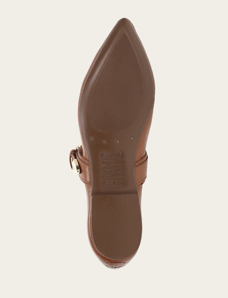 Women's Dark Latte Heather Buckle Mary Jane Flats