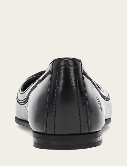 Women's Black Carson Logo Ballet Flats