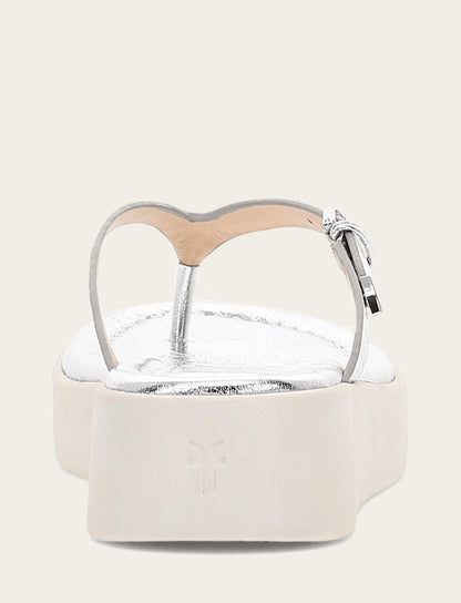 Women's Silver Maya Buckle Thong Sandals