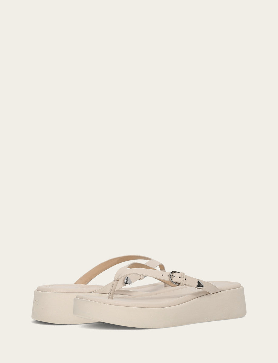 Women's Ivory Maya Buckle Thong Sandals