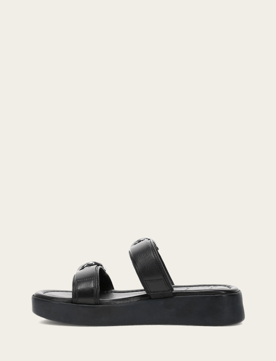 Women's Black Maya Buckle Sandals