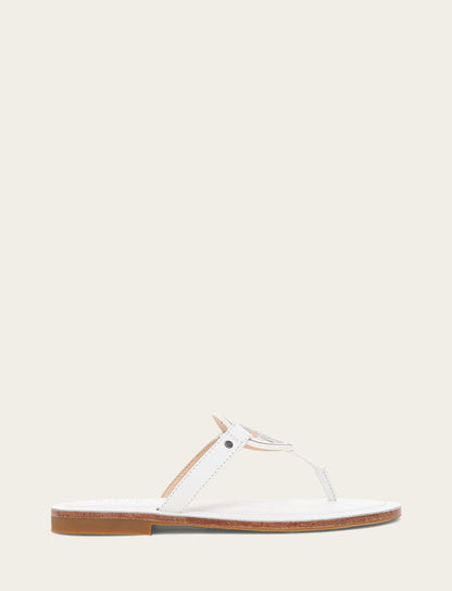 Women's White Taylor Logo Sandals