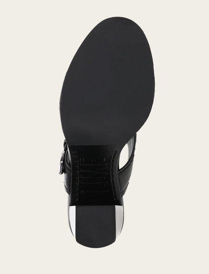 Women's Black Stella Buckle Slide Sandals