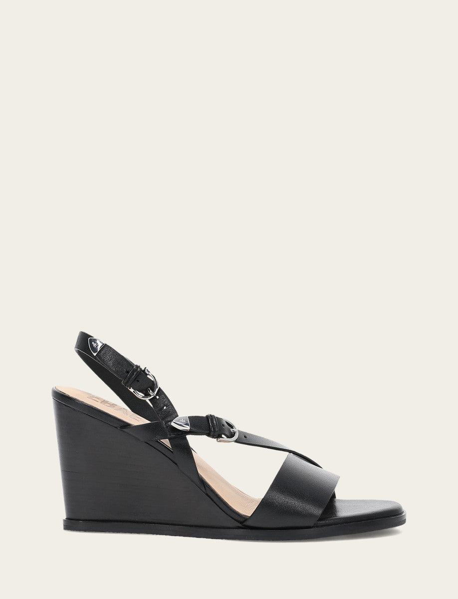 Women's Black Rachel Buckle Sandals