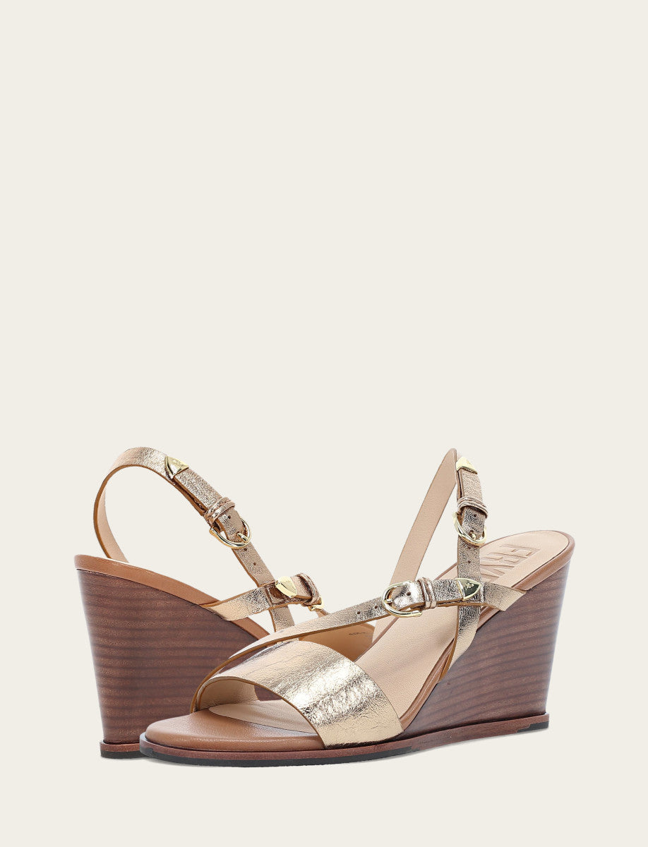 Women's Dark Gold Rachel Buckle Sandals