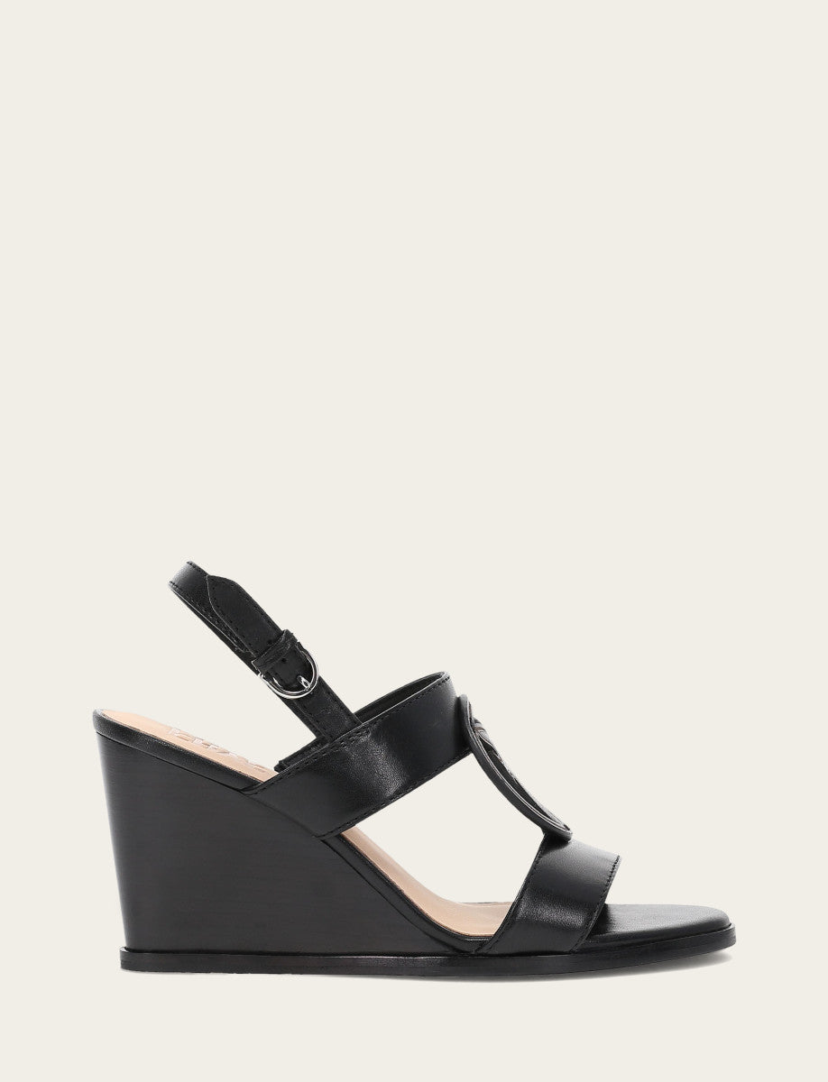 Women's Black Rachel Logo Sandals