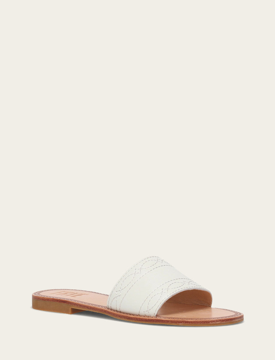 Women's White Ava Woodstock Slide Sandals