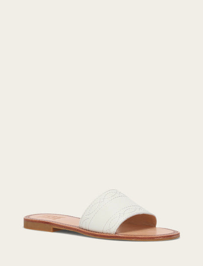 Women's White Ava Woodstock Slide Sandals