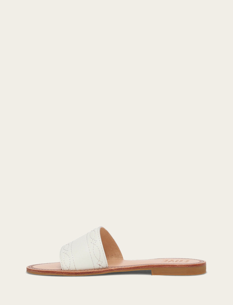 Women's White Ava Woodstock Slide Sandals