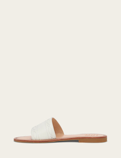 Women's White Ava Woodstock Slide Sandals