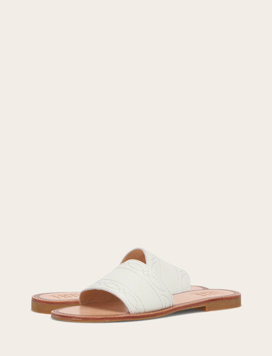 Women's White Ava Woodstock Slide Sandals