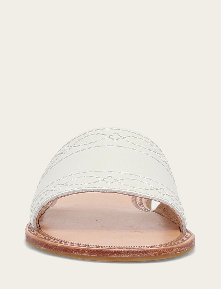 Women's White Ava Woodstock Slide Sandals