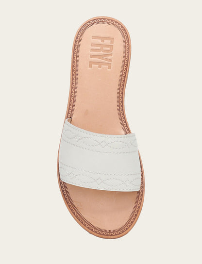 Women's White Ava Woodstock Slide Sandals
