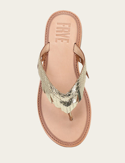 Women's Gold Mirror Ava Fringe Sandals