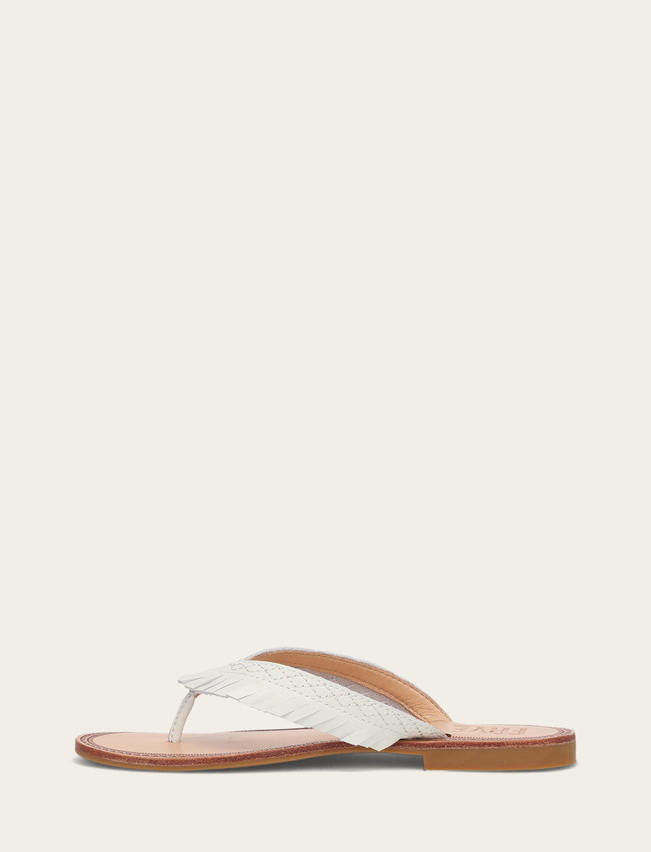 Women's White Ava Fringe Sandals