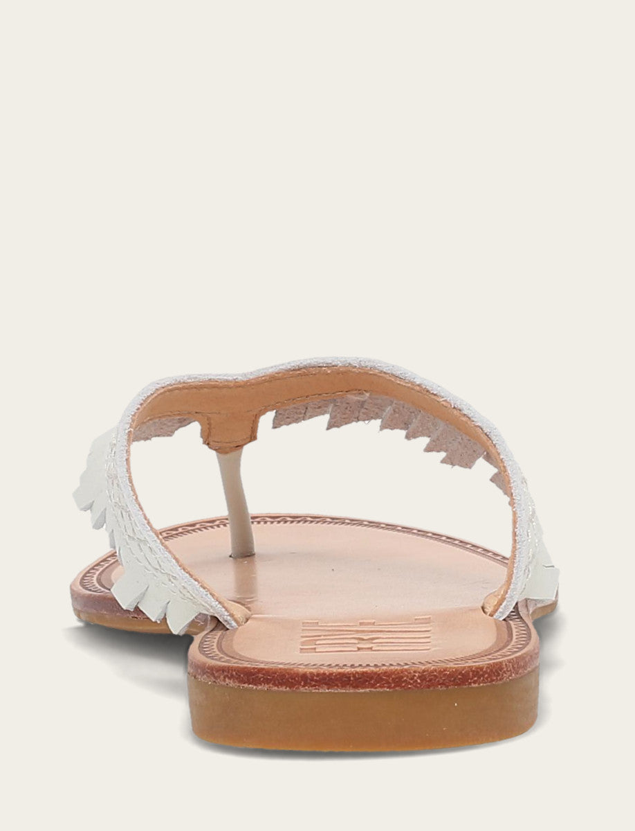 Women's White Ava Fringe Sandals
