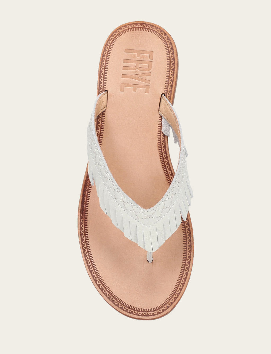 Women's White Ava Fringe Sandals