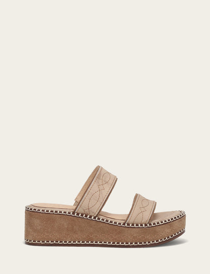 Women's Almond Joy Woodstock 2 Band Platform Slide Sandals