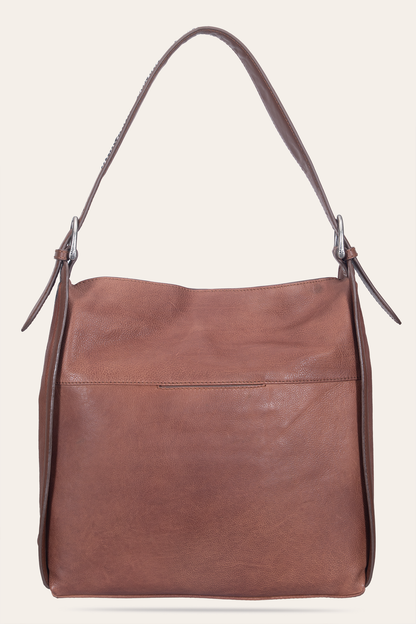Women's Cognac Carla Studded Hobo Handbag