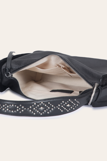 Women's Black Carla Studded Shoulder Bag