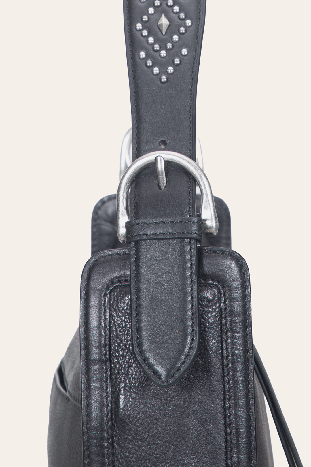 Women's Black Carla Studded Shoulder Bag