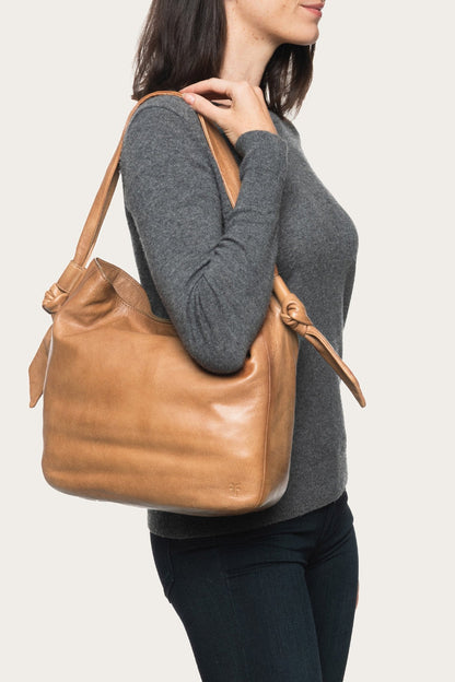 Nora Knotted Hobo in Beige