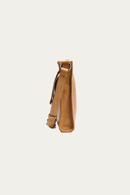 Melissa Zip Crossbody in Beige