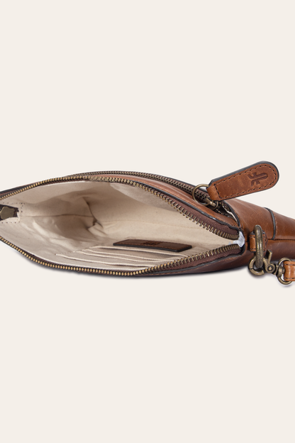 Melissa Cognac Crossbody Wristlet