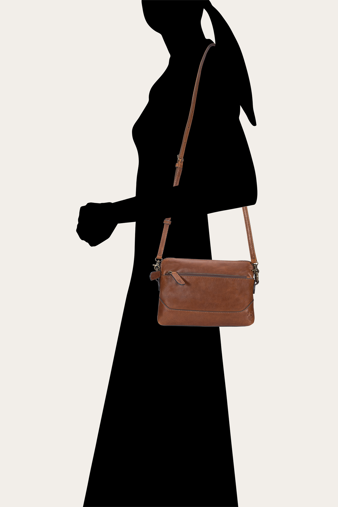 Melissa Cognac Crossbody Wristlet