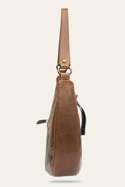 Melissa Cognac Crescent Hobo