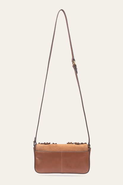 Cognac Melissa Floral Convertible Mini Flap