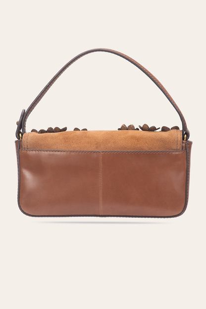Cognac Melissa Floral Convertible Mini Flap